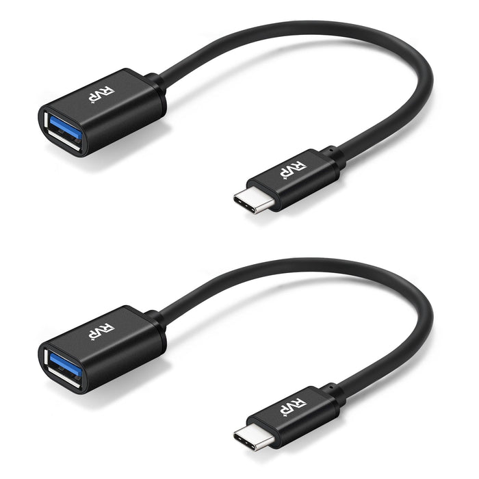 RVP+ USB-C to USB-A 3.0 Female Adapter (2-Pack, Black)