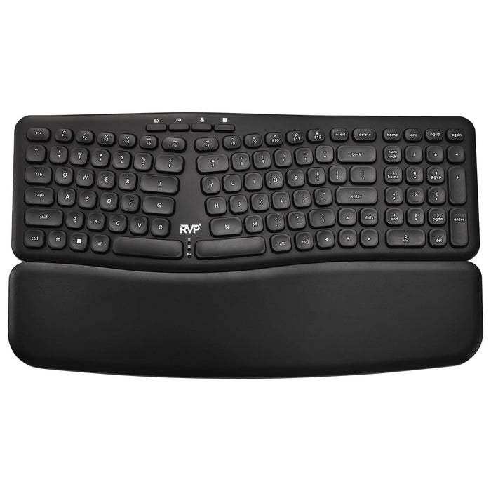 RVP+ Split Ergonomic Keyboard with Magnetic Wrist Rest (2.4 GHz), Wireless Keyboard, USB Interface - Black