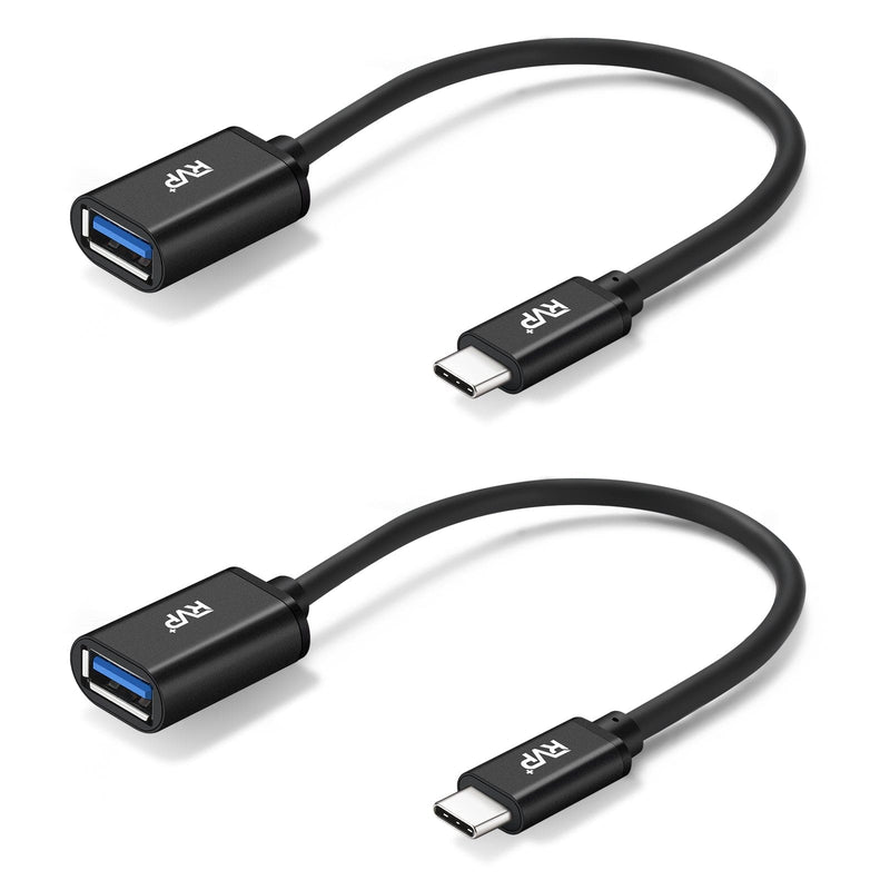 RVP+ USB-C to USB-A 3.0 Female Adapter (2-Pack, Black)