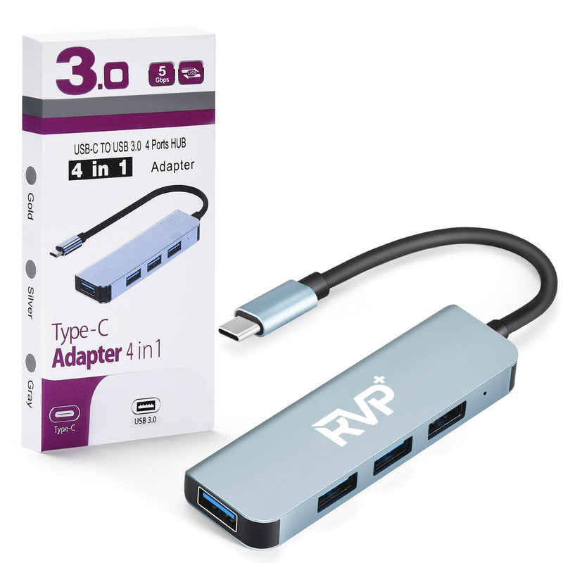 RVP+ USB Hub for Laptop, 4 Port USB Multiport Adapter, USB Splitter fo