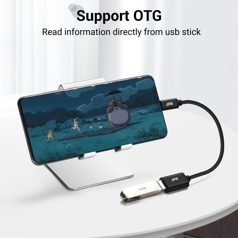 RVP+ USB-C to USB-A 3.0 Female Adapter (2-Pack, Black)