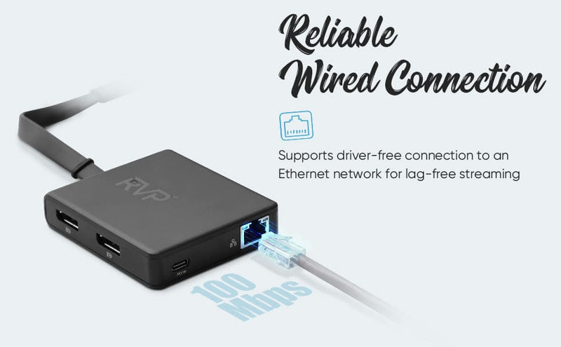 RVP+ Docking Station Dual Monitor, 100W Laptop-Charging, DisplayPort Multi-Stream Transport (MST), Ethernet, Compatible with Thunderbolt 3 Laptop (RVP-601)