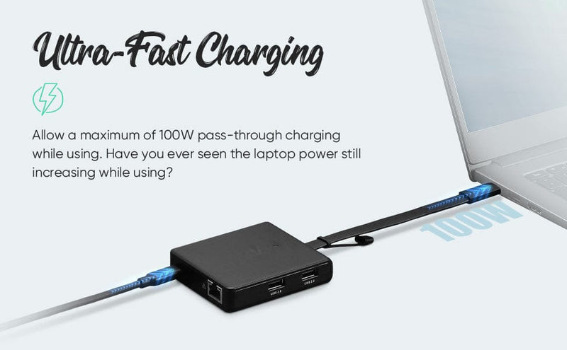 RVP+ Docking Station Dual Monitor, 100W Laptop-Charging, DisplayPort Multi-Stream Transport (MST), Ethernet, Compatible with Thunderbolt 3 Laptop (RVP-601)