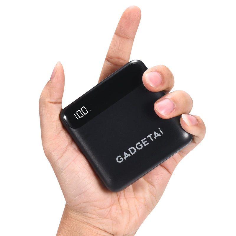 GadgetAI 10,000mAh USB-C Power Bank – Black | High-Speed Charging for Multiple Devices
