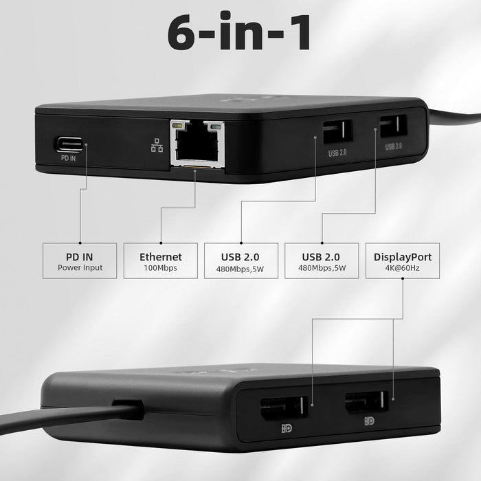 RVP+ Docking Station Dual Monitor, 100W Laptop-Charging, DisplayPort Multi-Stream Transport (MST), Ethernet, Compatible with Thunderbolt 3 Laptop (RVP-601)