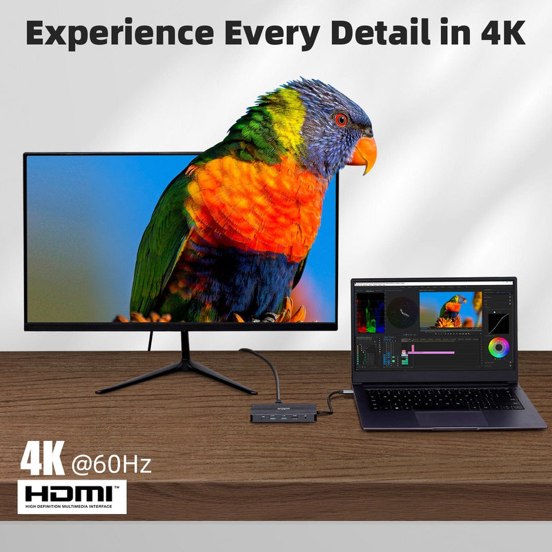 RVP+ Docking Station 3 Monitors, 12-in-1, Tri-Display - 4K HDMI Dual Monitors, 5Gbps USB-C-A Data Transfer, USB 3.0, 100W Laptop-Charging, Gigabit Ethernet, Audio, SD-TF Dongle (RVP-USB012)