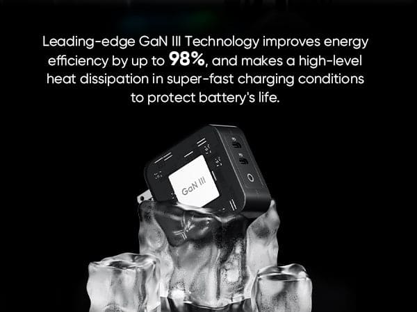 RVP+ 100W USB C Charger GaN(3rd Generation) PD3.0 Tech Power Adapter 2-Port Foldable Wall Charger
