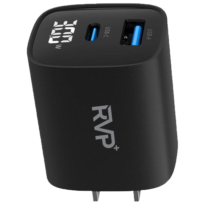 RVP+ 30W GaN USB-C Wall Charger – Fast Charging Power Adapter for Phones, Tablets & Laptops – Black